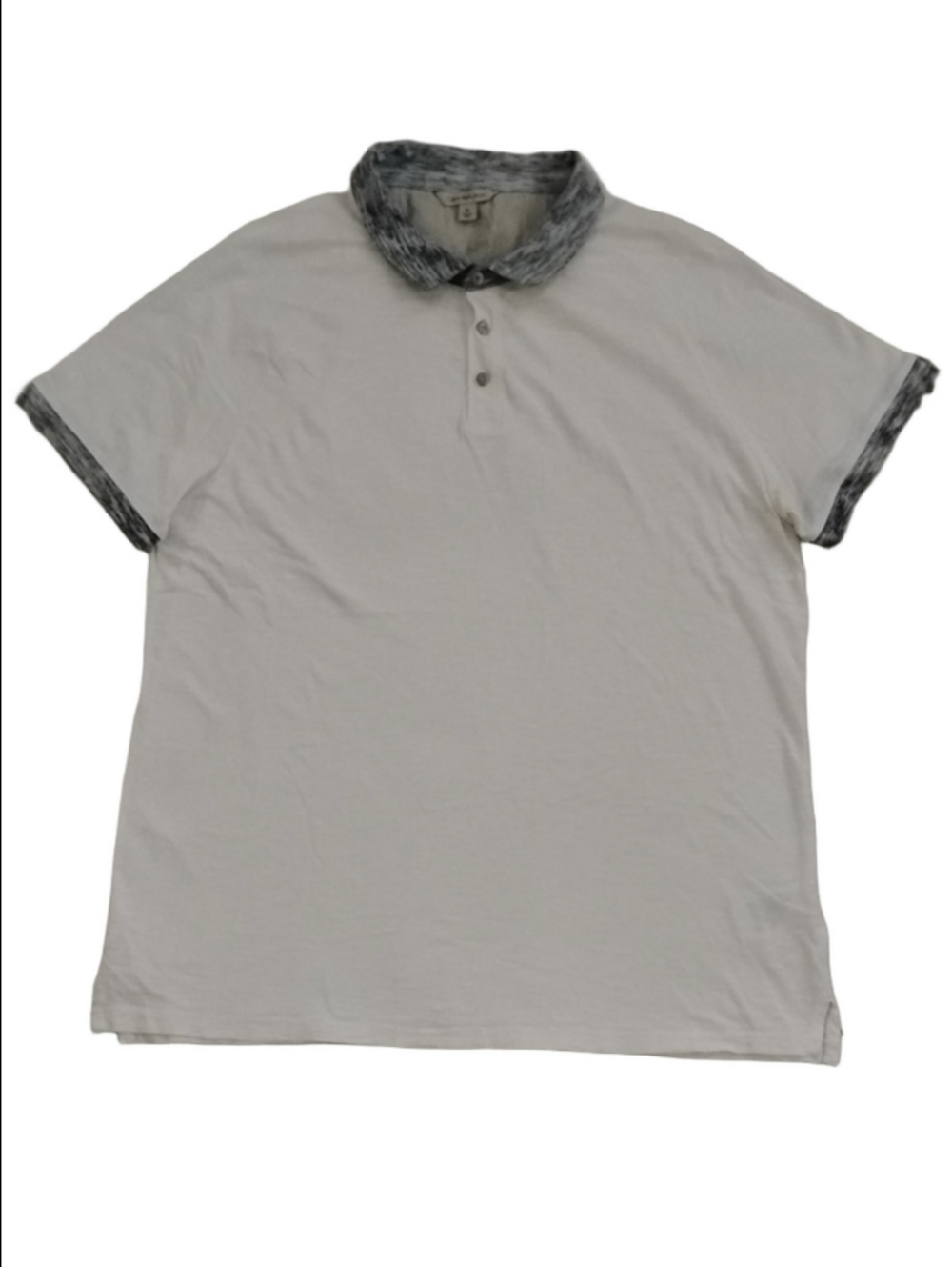 3/$20 Calvin Klein Jeans White Polo with Heather Blue Collar and Sleeve Trim